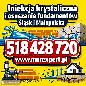 Osuszanie i izolowanie fundamentów - iniekcja krystaliczna i podcinanie ścian Śląsk, Małopolska - Zdjęcie 2 - KRAKOWIACZEK.EU