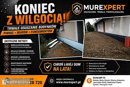 Osuszanie budynków, izolacja fundamentów, iniekcja krystaliczna, podcinanie ścian Małopolska/ Śląsk - KRAKOWIACZEK.EU