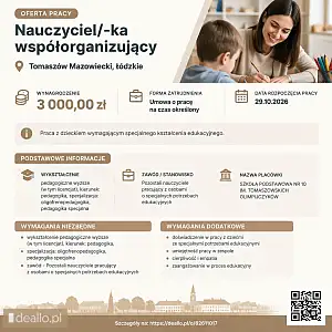 [ePraca] nauczyciel/-ka współorganizujący - KRAKOWIACZEK.EU